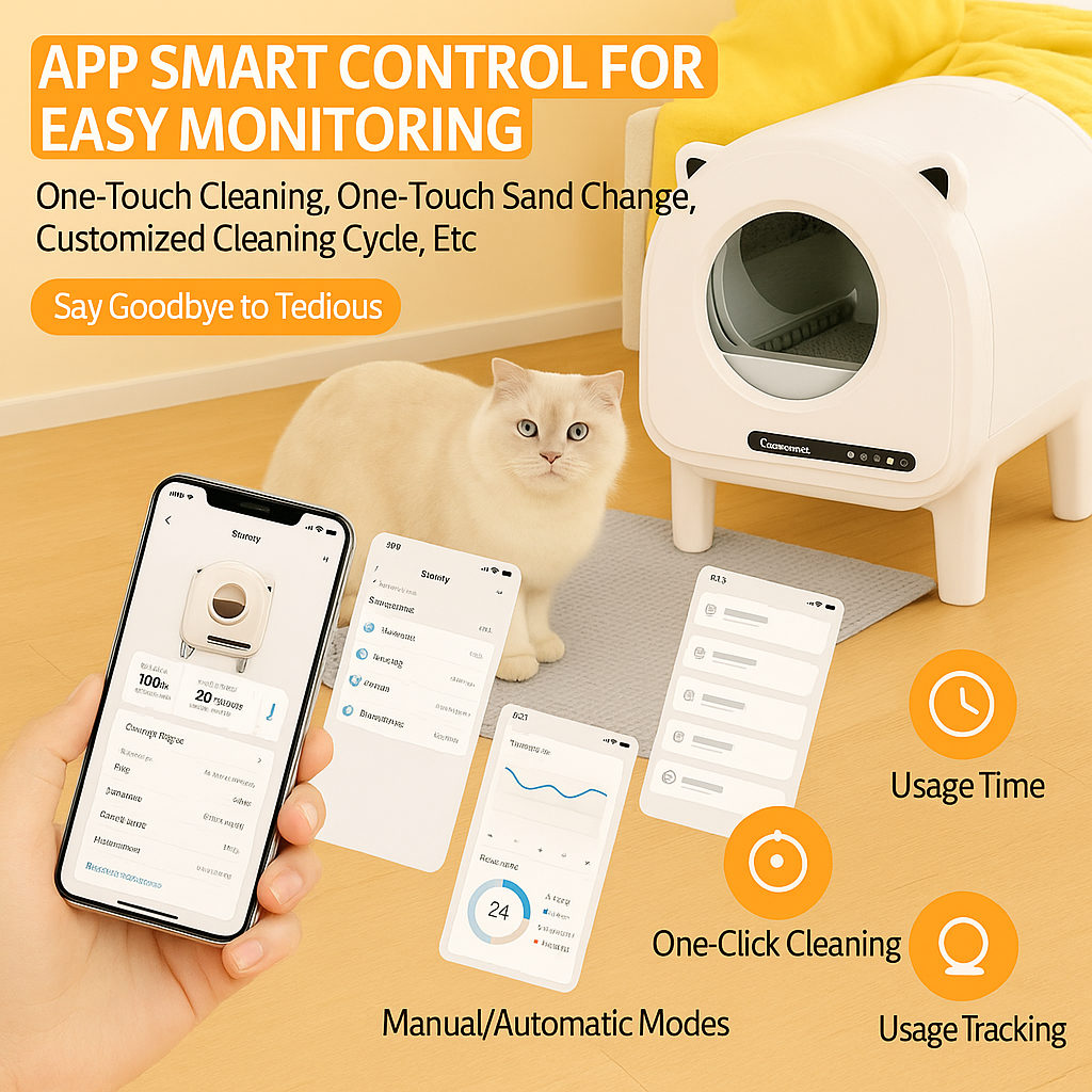 Smart Litter Box Self-Cleaning With APP