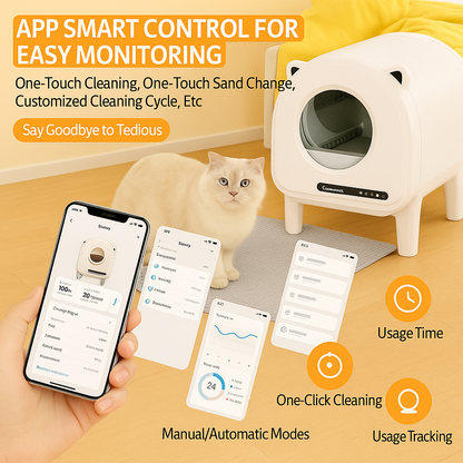 Smart Litter Box Self-Cleaning With APP
