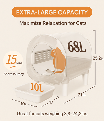 Smart Litter Box Self-Cleaning With APP